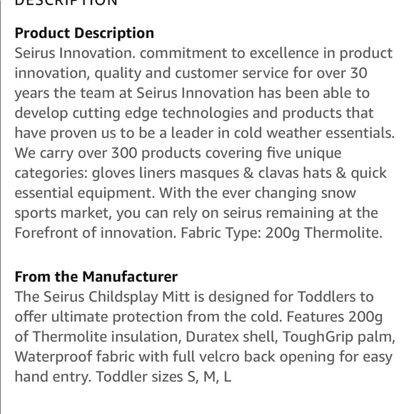 Girls insulated mittens - Picture 3 of 3